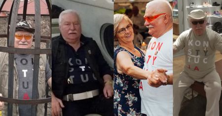 Przełomowe momenty, w których Lech Wałęsa wystąpił w koszulce z KONSTYTUCJĄ (ZDJĘCIA)