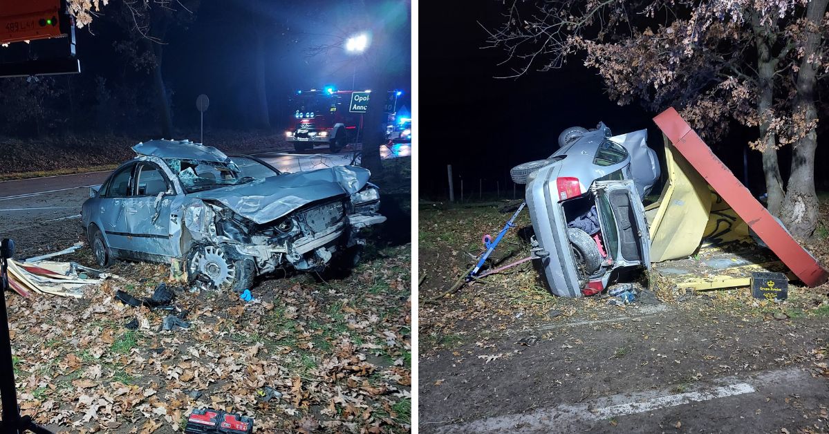 Koszmarne zderzenie dwóch volkswagenów. Cztery osoby ranne