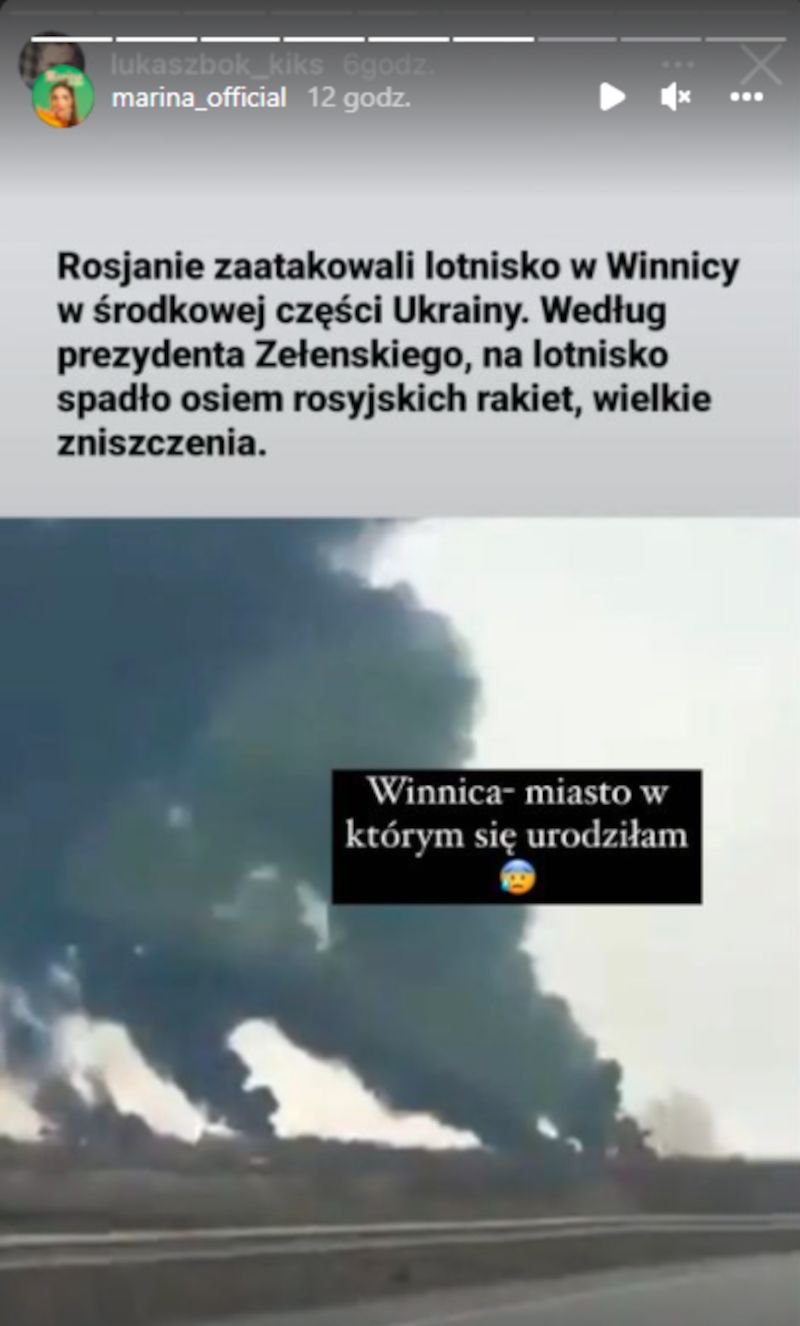 Marina Łuczenko komentuje ostrzał Winnicy i cytuje Zełenskiego 