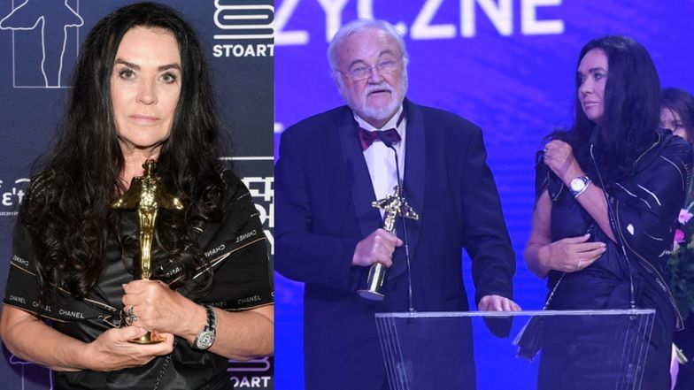 Ewa Krawczyk i Andrzej Kosmala odbierają Złotego Fryderyka dla Krzysztofa Krawczyka