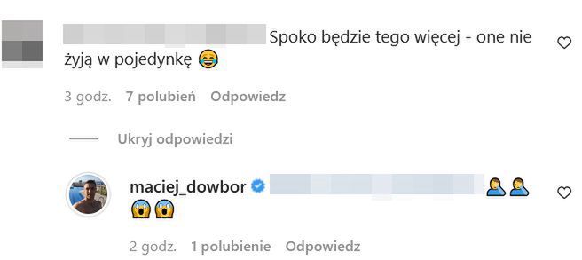 Komentarze na profilu Macieja Dowbora 