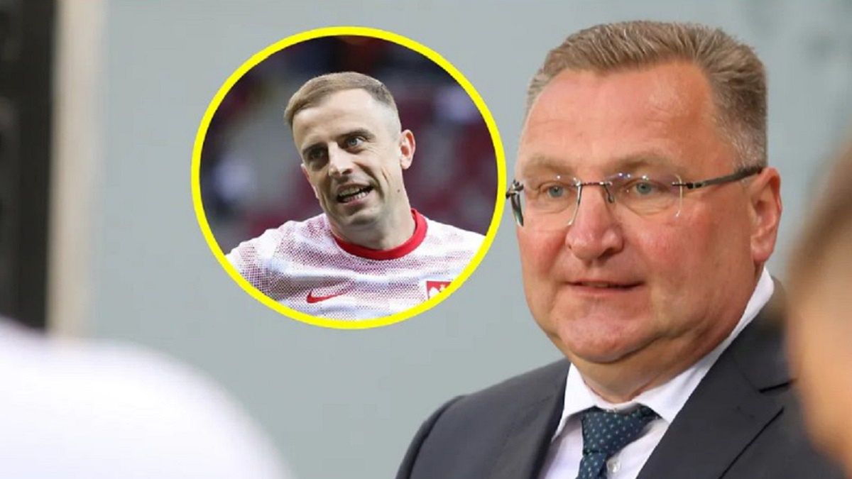 Czesław Michniewicz i Kamil Grosicki (w kółku)
