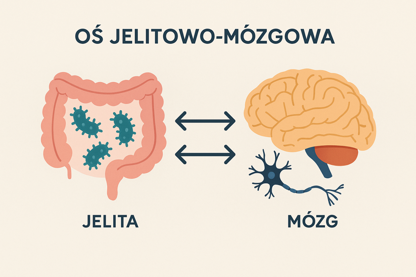 Oś jelitowo-mózgowa – wpływ mikroflory jelitowej na funkcje poznawcze.