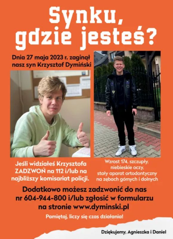 Rodzice szukają informacji o synu