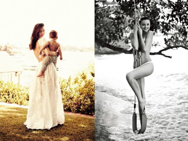 Urocza Miranda Kerr z synkiem w Vogue'u