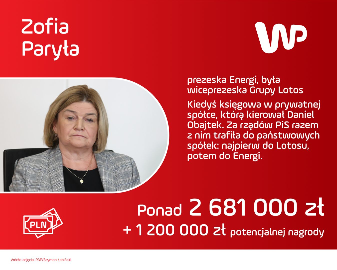 Wynagrodzenia milionerów "Dobrej Zmiany": Zofia Paryła.