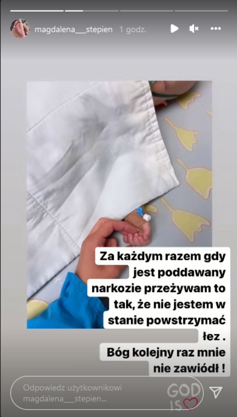 Magdalena Stępień publikuje zdjęcie synka ze szpitala i dziękuje fanom za wsparcie