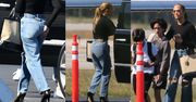 Jennifer Lopez w podartych dżinsach i MEGASZPILKACH wsiada z dziećmi na pokład prywatnego samolotu (ZDJĘCIA)