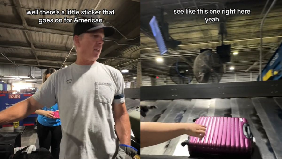 Pracownik lotniska tłumaczy, dlaczego zostawianie naklejek "na pamiątkę" to nie jest dobry pomysł