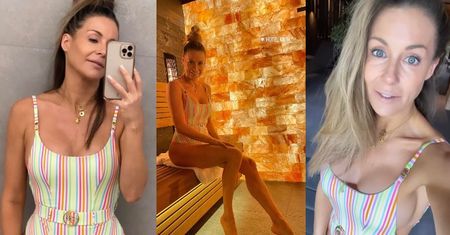 Małgorzata Rozenek chwali się smukłą sylwetką w kostiumie za 860 złotych, robiąc sobie fotki w SAUNIE (ZDJĘCIA)