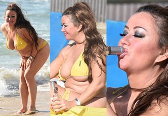 48-letnia gwiazdka brytyjskiego "Big Brothera" w bikini na plaży (ZDJĘCIA)