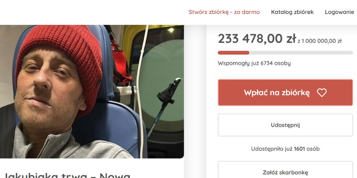 Zbiórka na leczenie Tomasza Jakubiaka 