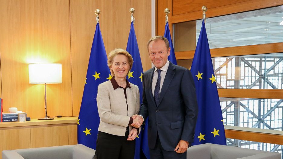 Ursula von der Leyen, Donald Tusk, 2019 rok.