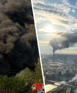 Kłęby czarnego dymu. Potężny pożar pod Moskwą