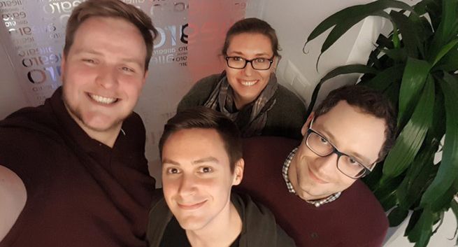 Tomasz Czuwara communications manager w agencji Allegro. W zespole Tomasz Lewandowski, Magda Jędrusiak i Oleksandr Pogrebniak