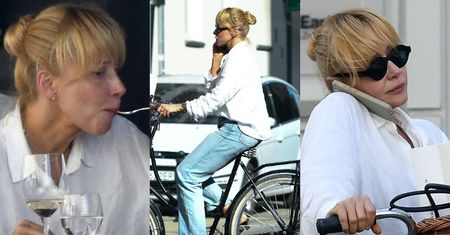 Katarzyna Warnke gawędzi przez telefon, pędząc rowerem do knajpki. Nieładnie? (ZDJĘCIA)