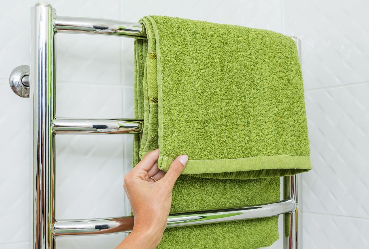 Hanging a towel on the radiator is not the best idea.