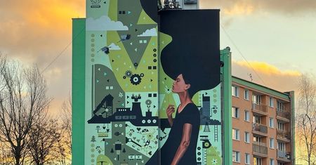 To największy mural w Lublinie. Powstał na ścianie bloku o powierzchni 400 m kw i oczyszcza powietrze ze smogu