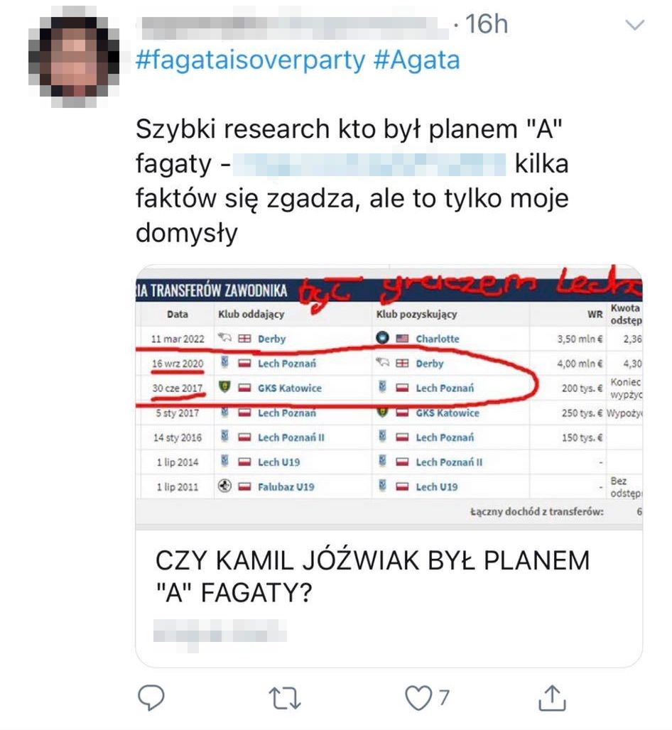 Komentarze z Twittera o Fagacie i Kamilu Jóźwiaku