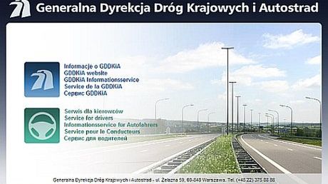 Strona internetowa Generalnej Dyrekcji Dróg Krajowych i Autostrad