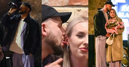 Upojny wieczór Macieja Peli: trunek prosto z butelki, umizgi z gwiazdą "Love Never Lies" i wspólny powrót do domu
