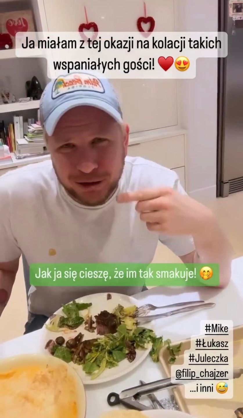 Filip Chajzer z Julią na steku u Ewy Samej