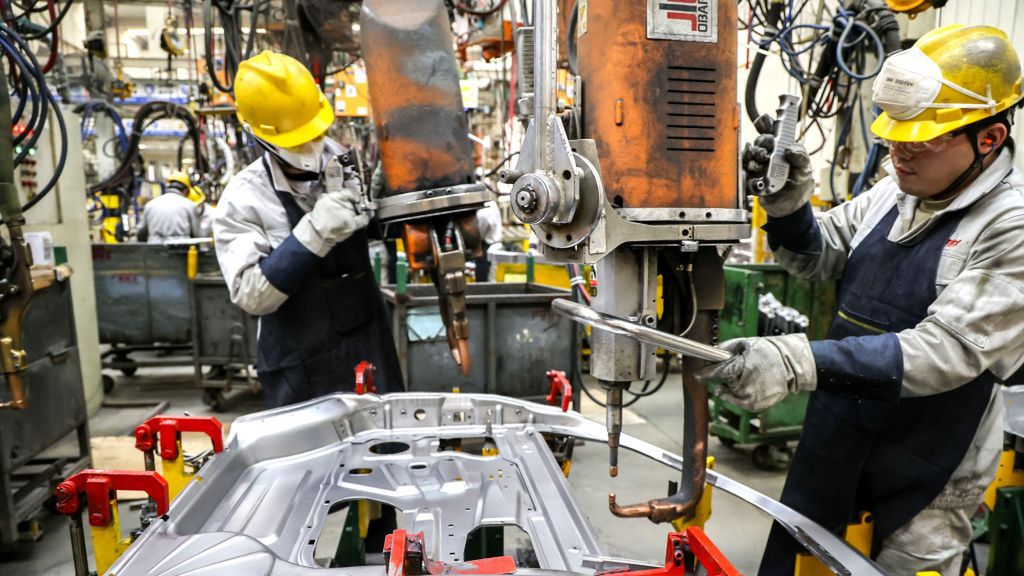 Automobile Manufacturer in Qingdao
QINGDAO, CHINA - JANUARY 2, 2025 - Employees assemble car door parts at a production workshop of an automobile manufacturer in Qingdao, East China's Shandong province, Jan 2, 2025. (Photo credit should read CFOTO/Future Publishing via Getty Images)
CFOTO
china, chn