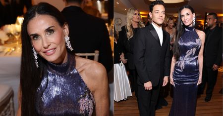 Posągowa Demi Moore olśniewa w fioletowej sukni na gali w Cannes. Ikona? (ZDJĘCIA)