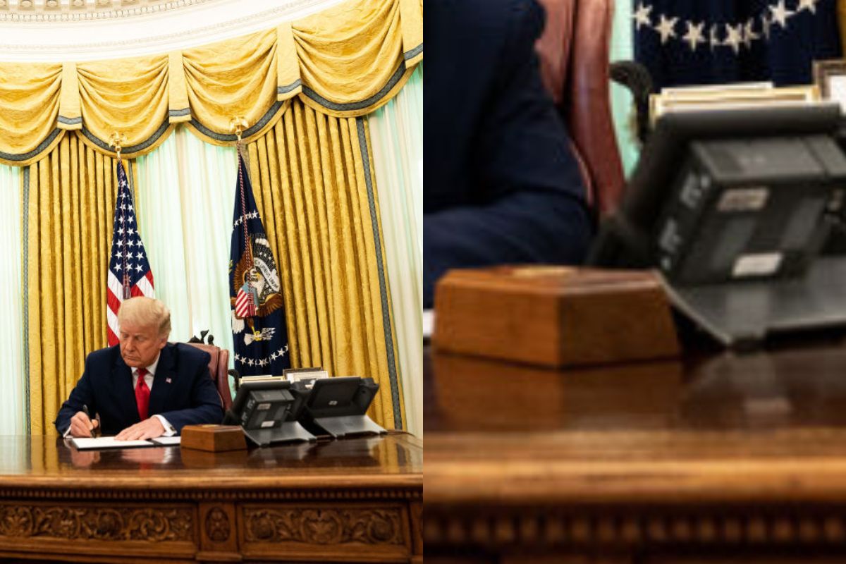 The button on Trump's desk. It can order a Diet Coke.