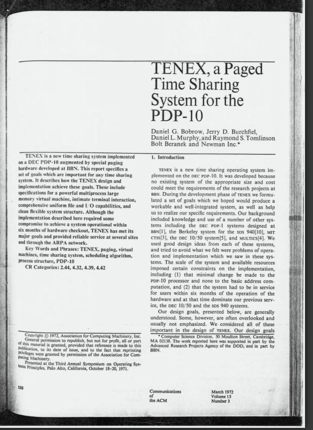 Opis systemu TENEX, naturalnego środowiska Creeper'a