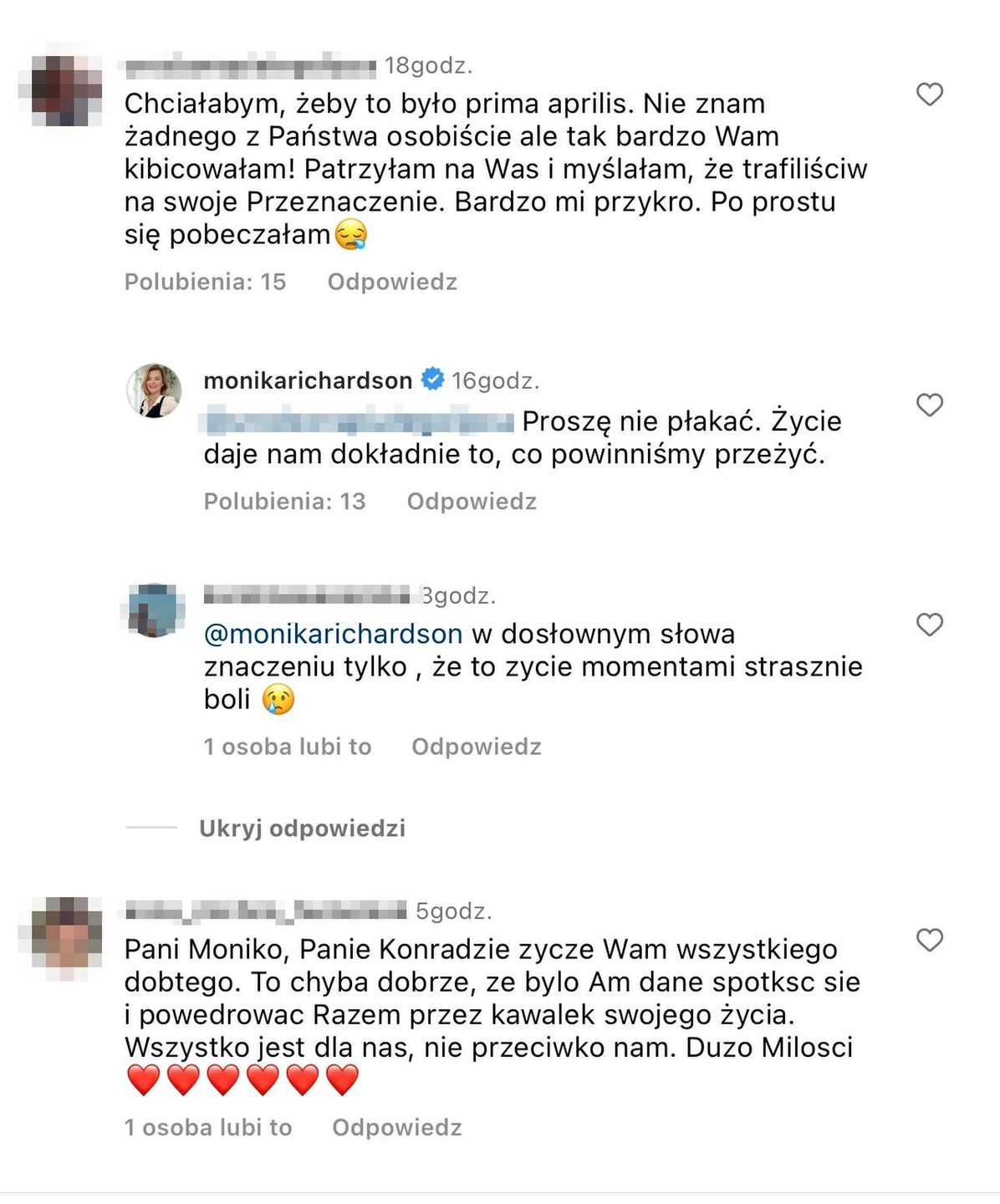 Monika Richardson komentuje kolejne rozstanie