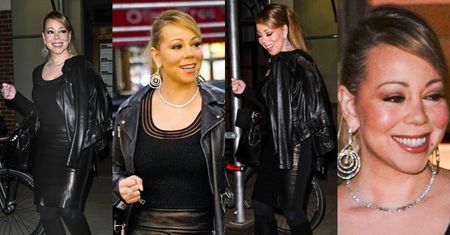 Odchudzona Mariah Carey w skórzanym zestawie i torebką za 50 tysięcy dolarów (ZDJĘCIA)