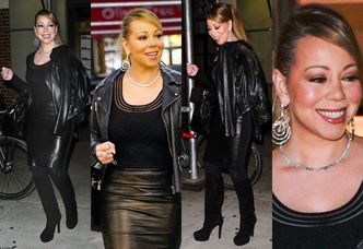 Odchudzona Mariah Carey w skórzanym zestawie i torebką za 50 tysięcy dolarów (ZDJĘCIA)
