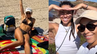 Omenaa Mensah relacjonuje rodzinny wypad do Portugalii, pozując na plaży W BIKINI