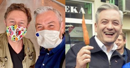 Figlarny Robert Biedroń pochwalił się spotkaniem z Piaskiem. "Polecam tego klienta. SPRAWDZONY"