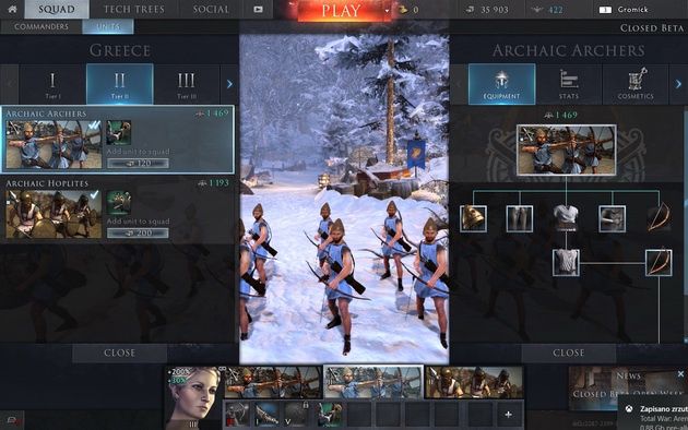 Total War: Arena - wybór oddziałów
