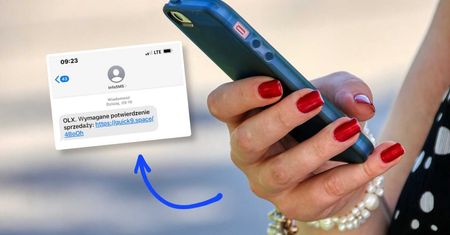 Wiadomość od "InfoSMS". Zwróć uwagę na link