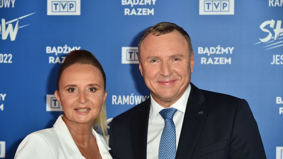 Ram�wkowy Show TVP - jesie? 2022
24.08.2022 Warszawa  Prezentacja jesiennej ram�wki TVP RAM�WKOWY SHOW JESIE? 2022
fot Artur Zawadzki/REPORTER
N/z: Jacek Kurski, Joanna Kurska
Artur Zawadzki/REPORTER