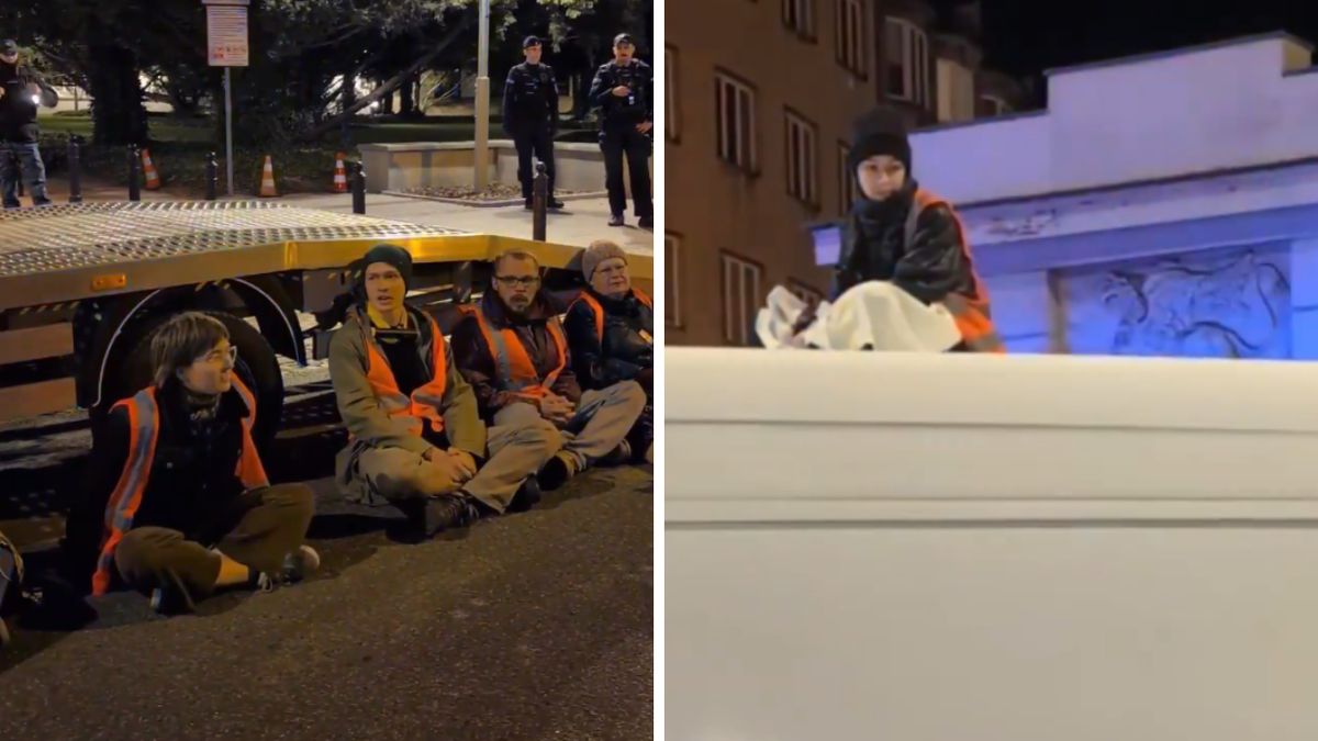  Ostatnie Pokolenie zablokowało wyjazd z Sejmu. Protest na Wiejskiej