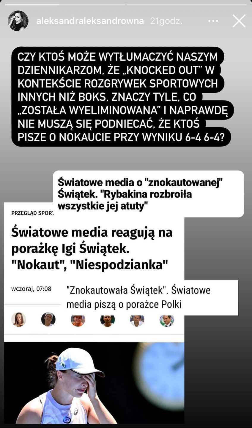Aleksandra Kwaśniewska poucza polskich dziennikarzy sportowych