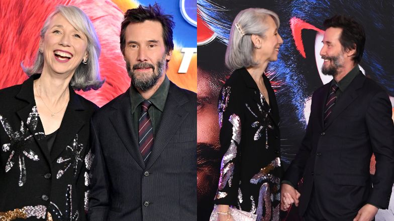 Keanu Reeves z ukochaną razem na ściance