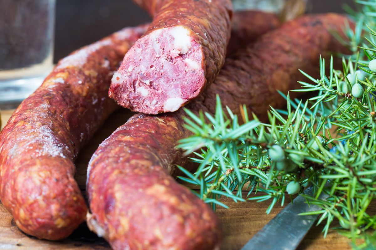 What does white coating on sausage mean?