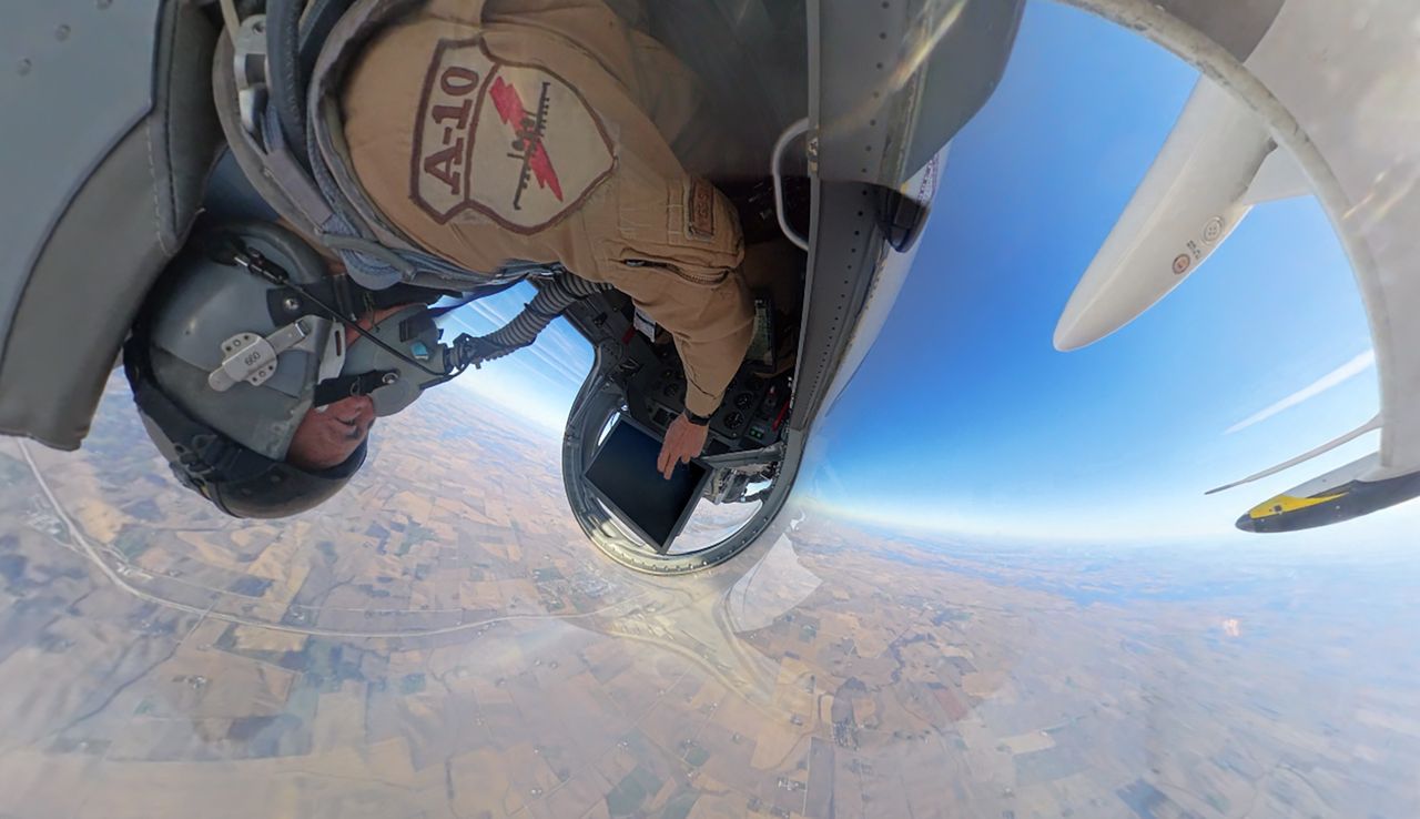 One of the L-39 pilots directing the work of drones