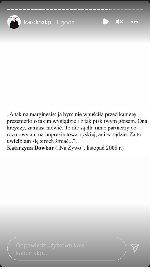 Karolina Korwin Piotrowska odpowiada Katarzynie Dowbor