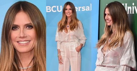 Promienna Heidi Klum w cekinowym komplecie za 12 tysięcy