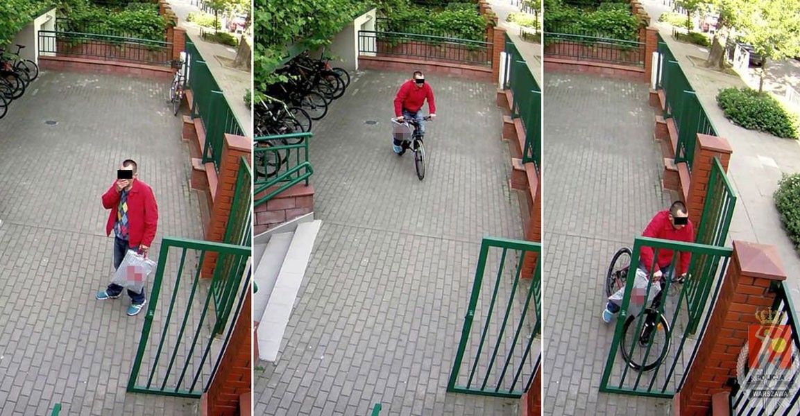 Ukradł rower. Nagrały go kamery monitoringu