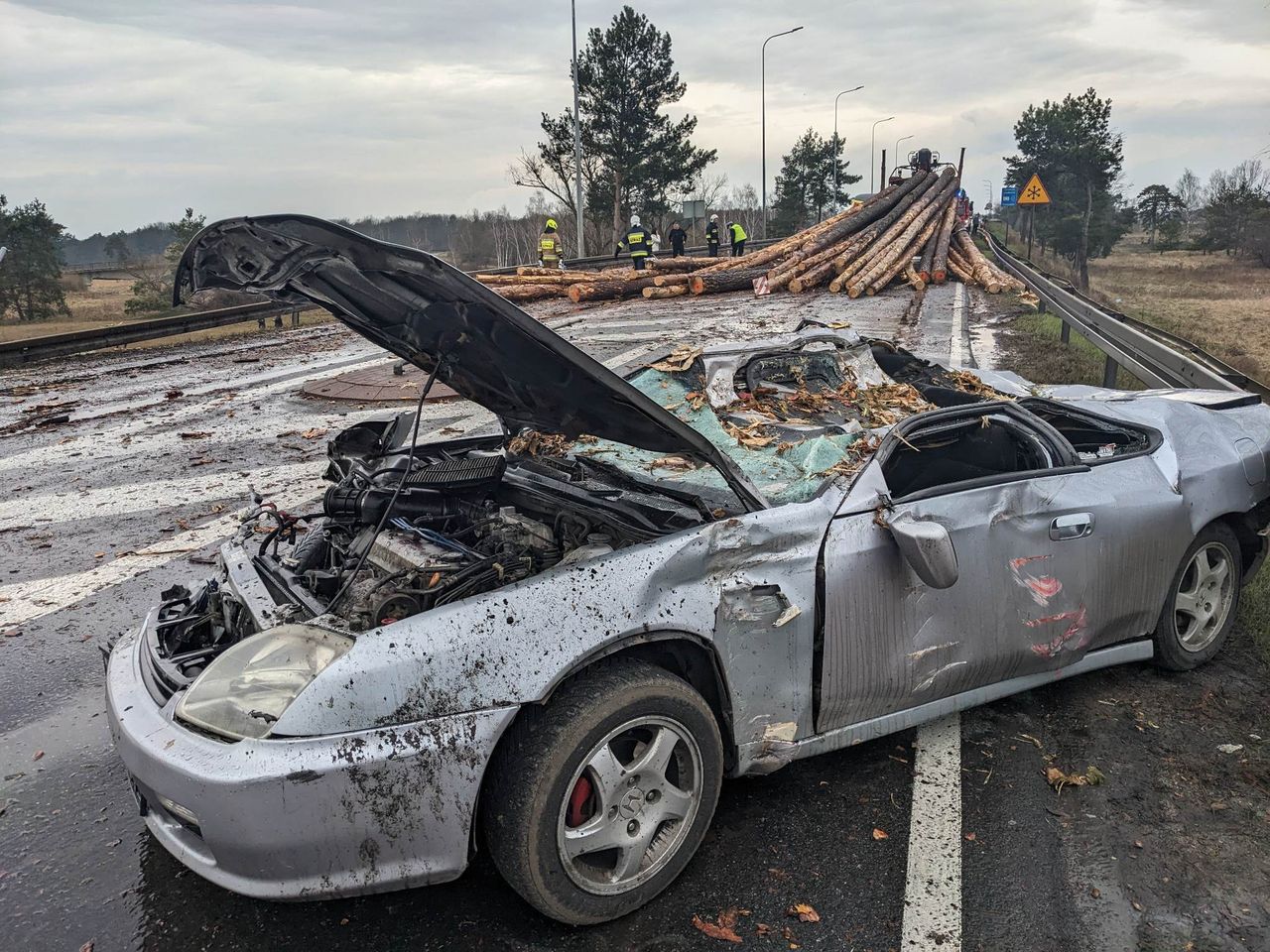 Pnie drzew przetoczyły się po autach. Pięć osób trafiło do szpitala