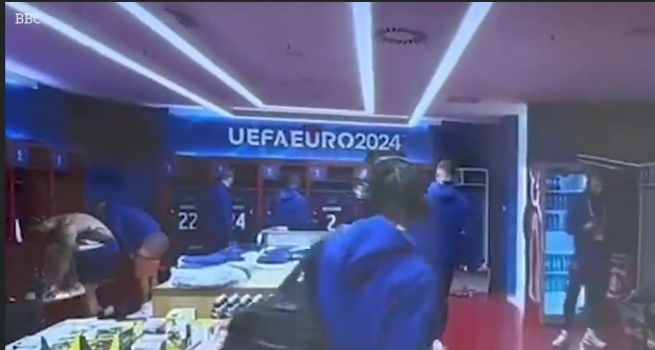 A photo from the Dutch national team's locker room
