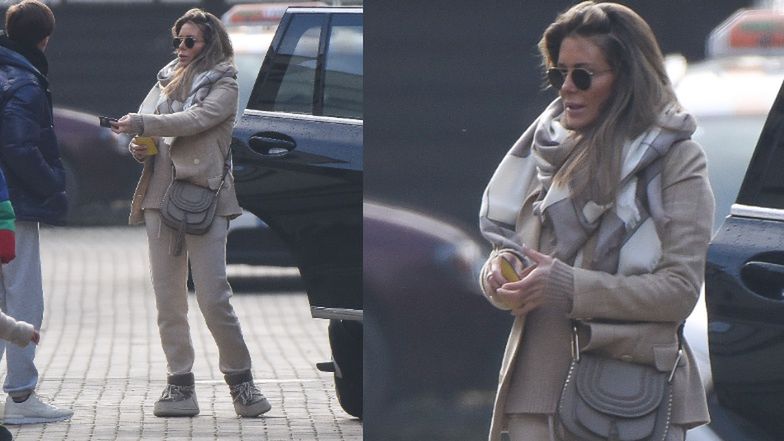 Małgorzata Rozenek z synami na cmentarzu