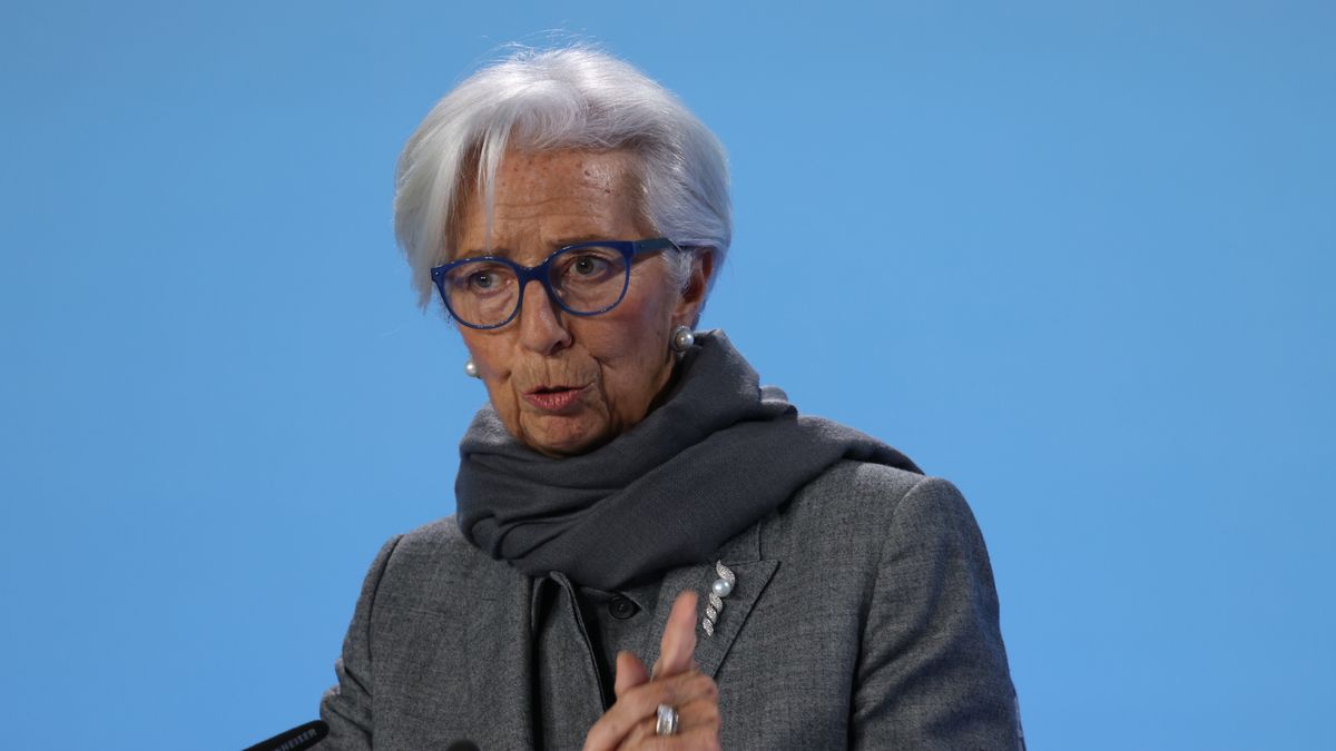 Christine Lagarde, president of the European Central Bank (ECB), at a rates decision news conference in Frankfurt, Germany, on Thursday, Dec. 14, 2023. The European Central Bank kept interest rates on hold for a second meeting with inflation tumbling, but said it will step up its exit from 1.7 trillion ($1.8 trillion) of pandemic-era stimulus. Photographer: Alex Kraus/Bloomberg via Getty Images